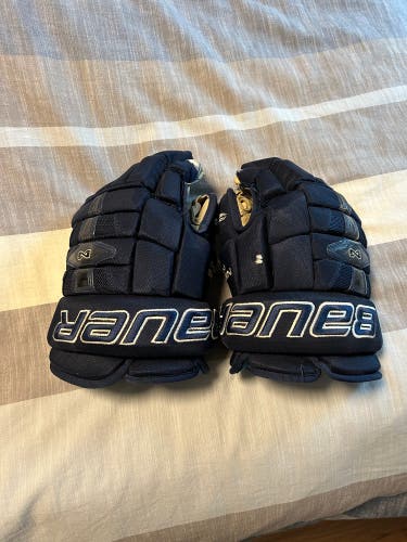 Navy Blue Bauer 14" Used Nexus 9000 Gloves