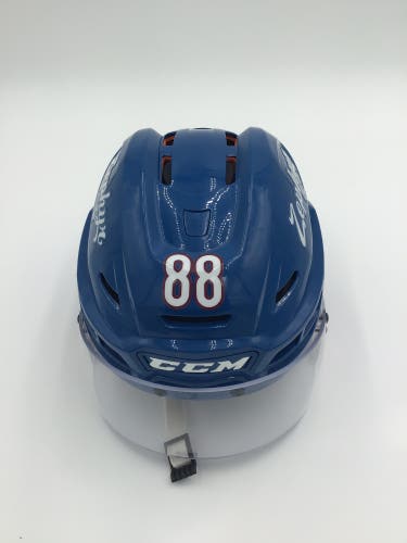 Game Used Colorado Eagles Blue CCM Tacks 710 Pro Stock Helmet Medium #88