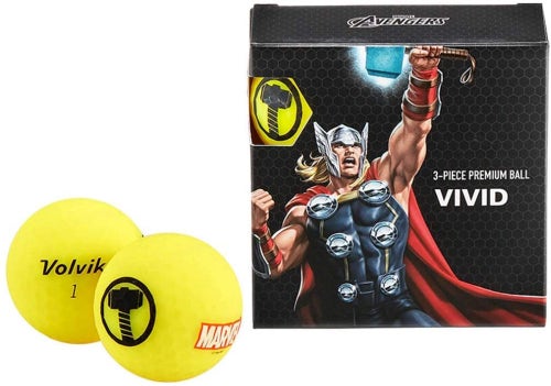 Volvik Vivid Marvel X Golf Balls (Thor, 4pk) NEW