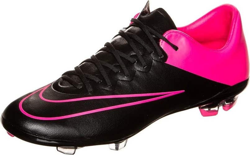 Nike JR Mercurial Vapor X FG Soccer Cleats Black Pink - Size 6y - MSRP $110