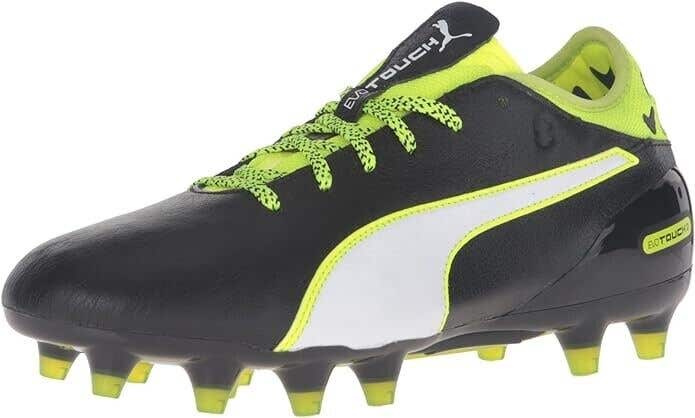 Puma evoTouch 2 FG Leather Soccer Cleats Black Yellow - Size 11 - MSRP $100