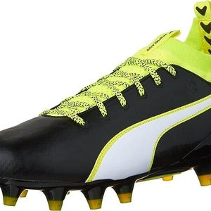 Puma evoTouch 1 FG Leather Soccer Cleats Black Yellow - Size 9.5 - MSRP $170