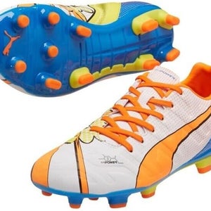 Puma Kids Evopower 3.2 POP Fg Soccer Cleats White Orange - Size 5.5 - MSRP $60