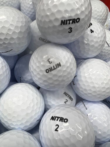 24 White Nitro Near Mint AAAA Used Golf Balls