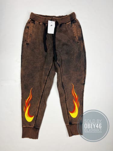 Nike Rust Black Washed Flames Jogger Sweat pants