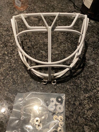 CCM Pro Goalie Cateye Cat Eye Mask Cage White w/ Hardware