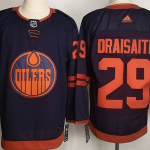 Edmonton Oilers 29 Leon Draisaitl Navy Blue Hockey Jersey Size 52