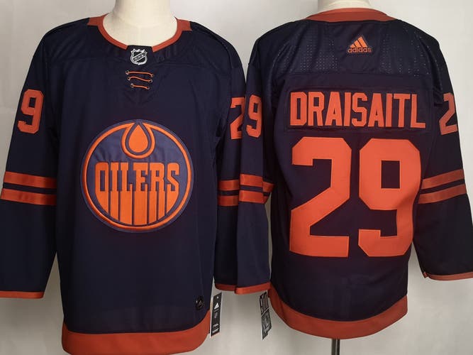 Edmonton Oilers 29 Leon Draisaitl Navy Blue Hockey Jersey Size 54
