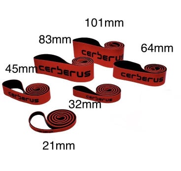 6 Band SET CERBERUS Strength Muscle Floss Bands 21mm 32mm 45mm 64mm 83mm 101mm