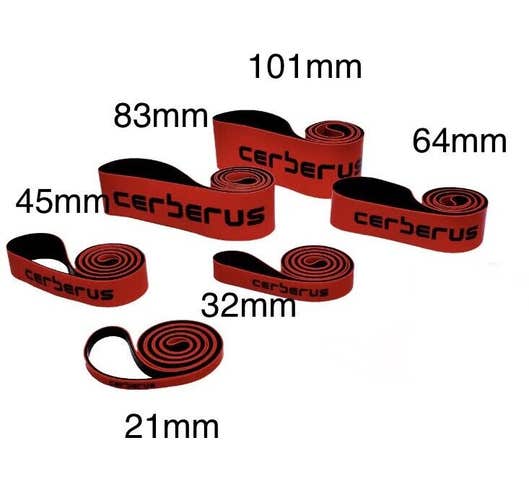 6 Band SET CERBERUS Strength Muscle Floss Bands 21mm 32mm 45mm 64mm 83mm 101mm