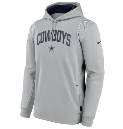 NWT men's small nike dallas cowboys team therma-fit 2022 hoodie silver/navy NFL