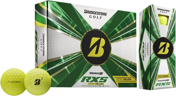 Bridgestone Tour B-RXS Golf Balls (12pk, Yellow, 2022) NEW