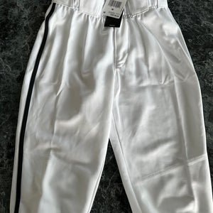 White Youth New Medium Adidas Game Pants Knicker Style Black Piping