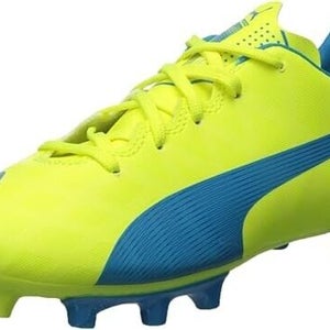 Puma JR Evospeed 5.4 FG Soccer Cleats Yellow Blue - Size 6 - MSRP $50