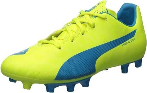 Puma JR Evospeed 5.4 FG Soccer Cleats Yellow Blue - Size 6 - MSRP $50