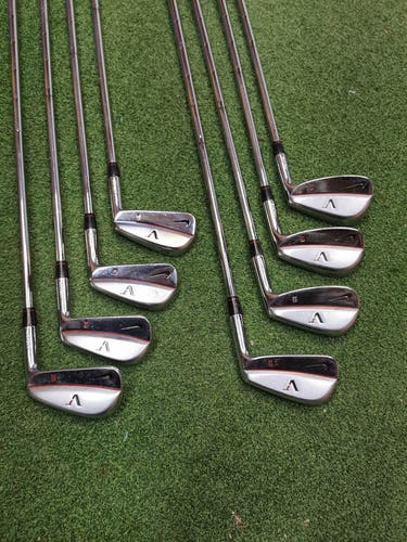 Nike VR Victory Red TW Tiger Woods 3-PW Iron Set Dynamic Gold S300 Right Handed RARE