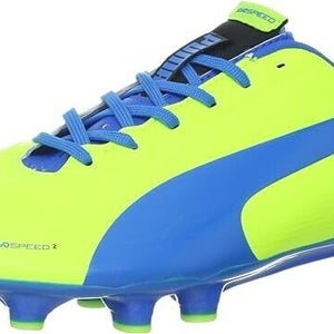Puma evoSpeed 2.2 FG Soccer Cleats Yellow Blue - Size 8.5 - MSRP $130