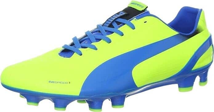 Puma evoSpeed 2.2 FG Soccer Cleats Yellow Blue - Size 8.5 - MSRP $130