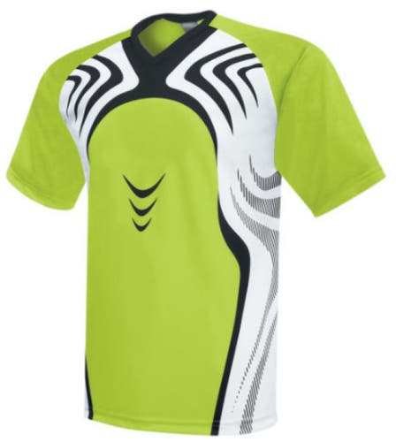 High Five Youth Unisex Flash Essortex Size L Lime White Black Soccer Jersey New