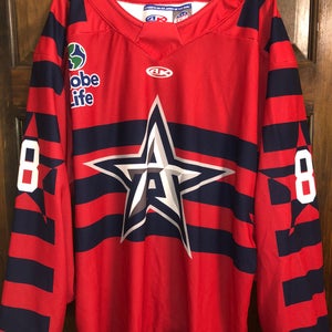 GAME WORN ALLEN AMERICANS WARM UP JERSEY #8 JACOB KEARLEY   SIZE 56