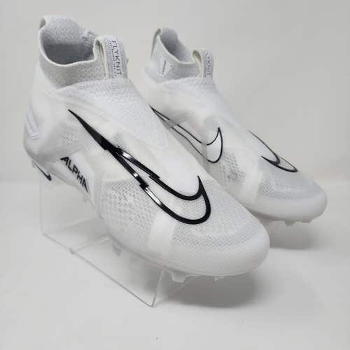 Nike Football Cleats Mens 9.5 White Pure Platinum Alpha Menace Elite 3 Logo