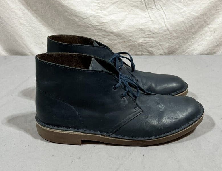 Clarks Blue Leather Men\'s Classic Men\'s Shoe Clarks Smooth Blue Leather Classic Desert Boots US Men main image 3
