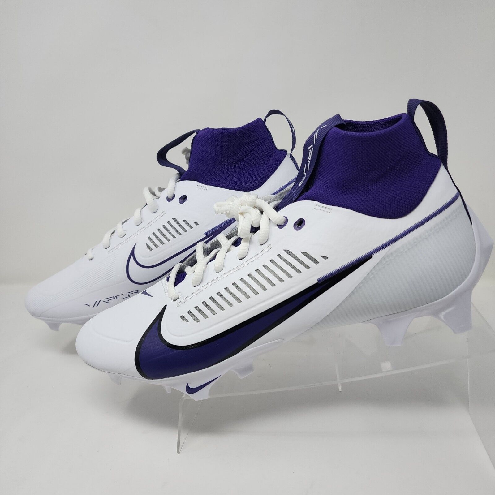 purple and white nike football cleats
