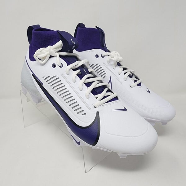 Nike Football Cleats Mens Mens 12 White Purple Vapor Edge Pro 360 2 TB Logo