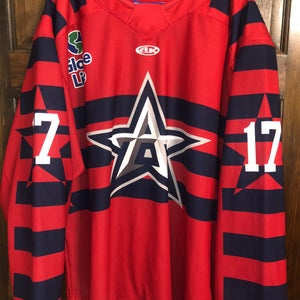 GAME WORN ALLEN AMERICANS WARM UP JERSEY #17 CHAD BUTCHER SIZE 54