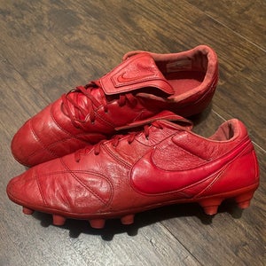Nike Tiempo Premier 2 Gym Red Soccer Cleats Leather FG size 11