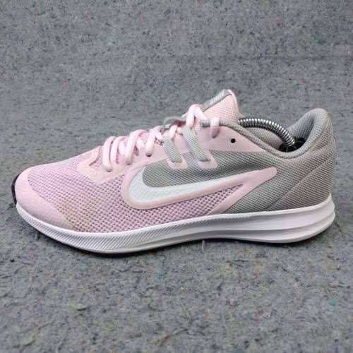 Nike Downshifter 9 Girls Running Shoes Size 6Y Trainers Sneakers Pink Low Top