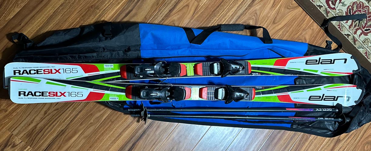 Used Elan Racing 165 cm Amphibio Slalom Skis w/Bindings