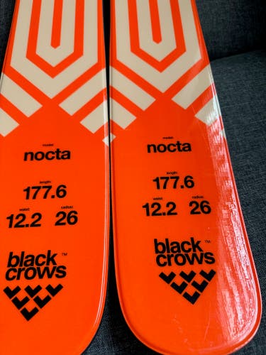Used Unisex Black Crows 177 cm All Mountain Nocta Skis Without Bindings