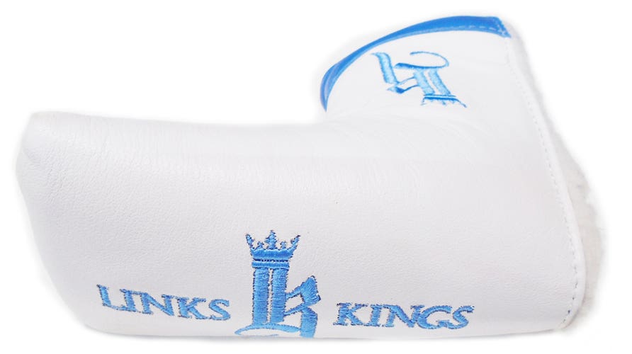 Links and Kings White/Royal Blue Blade Putter Headcover