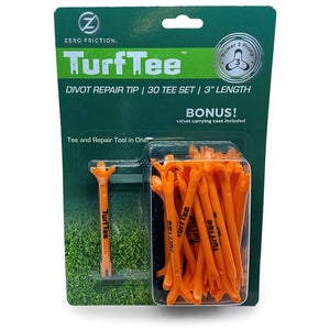 NEW Zero Friction Turf Tee 3 Prong 3" Orange (1 Pack) 30 Golf Tees