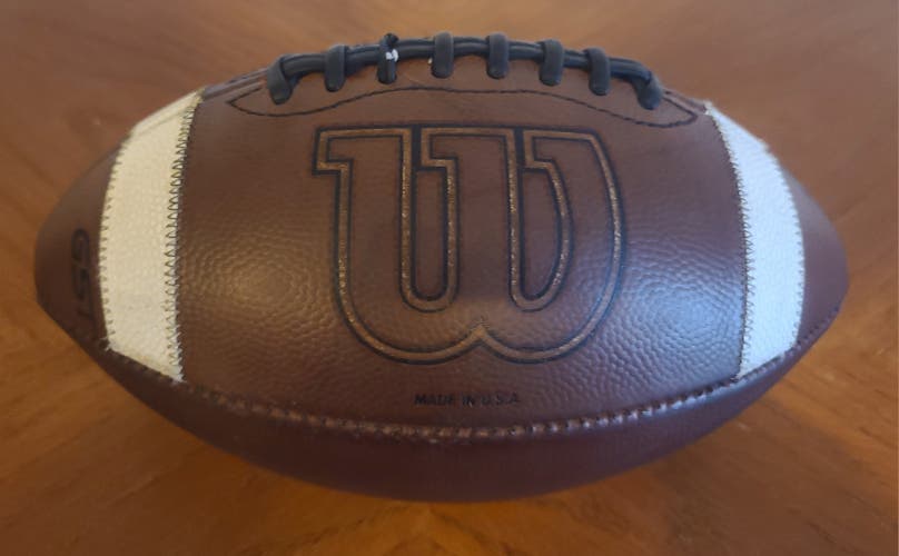 Wilson GST Leather Football - Made in USA - Junior Age 9-12