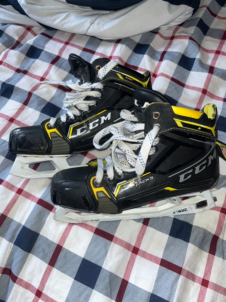 Used CCM Regular Width  Size 8 Super Tacks AS3 Pro Hockey Goalie Skates