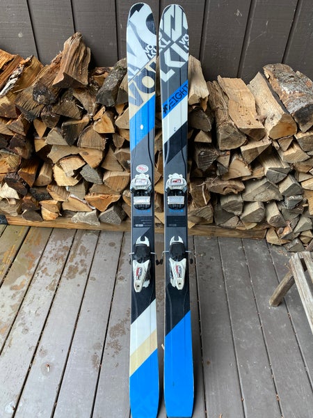 Used Men's Volkl 170 cm All Mountain 90Eight Skis With Bindings Max Din 13