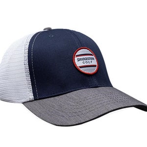 NEW Bridgestone Golf Polymesh Trucker Navy Adjustable Snapback Hat/Cap