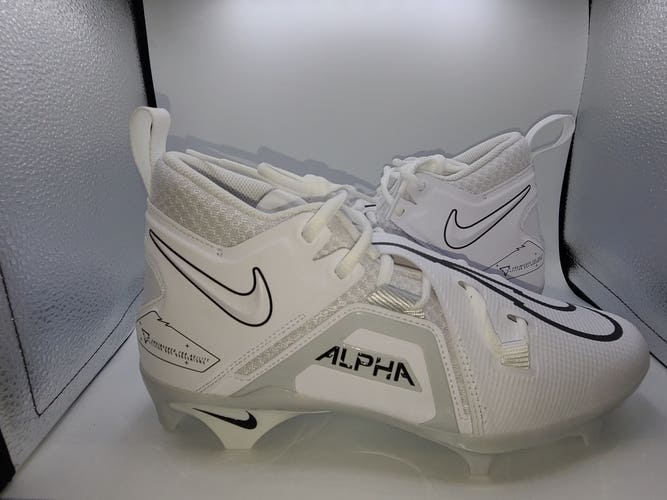 Nike Alpha Menace Pro 3 White Pure Platinum Football Cleats Mens Size 7