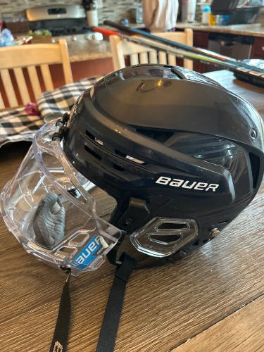 Used Medium Bauer  Re-Akt 85 Helmet With Bauer Shield Included