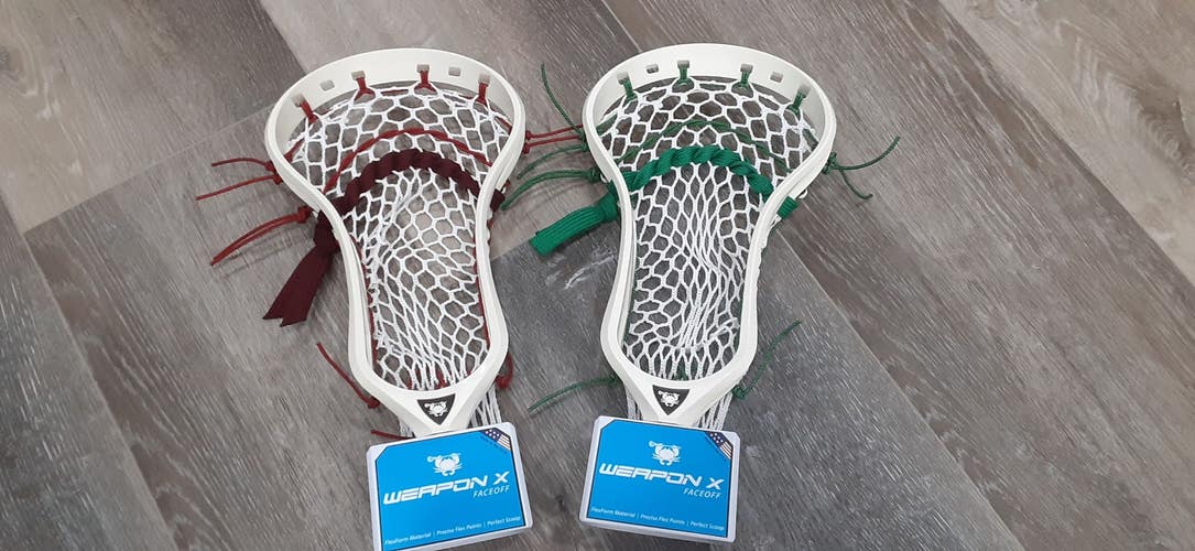 ANY COLOR STRINGING OUTSIDE FACE OFF Pocket New STX DUEL 2  #fjaylax PRICE IS FOR 1 HEAD