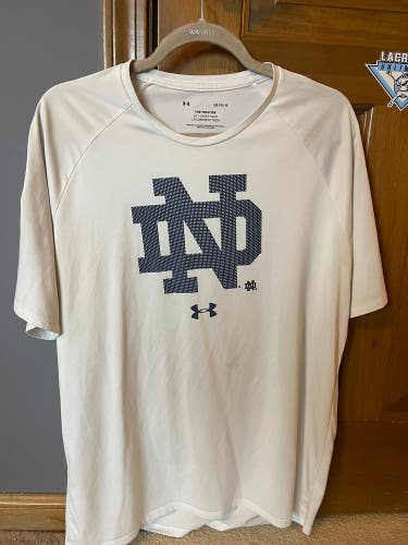 White Notre Dame Men's Under Armour Shirt