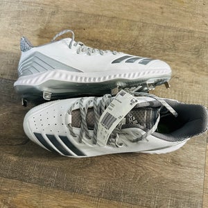 New Adidas Icon Bounce White Metal Baseball Cleats Mens 9.5 CG5252