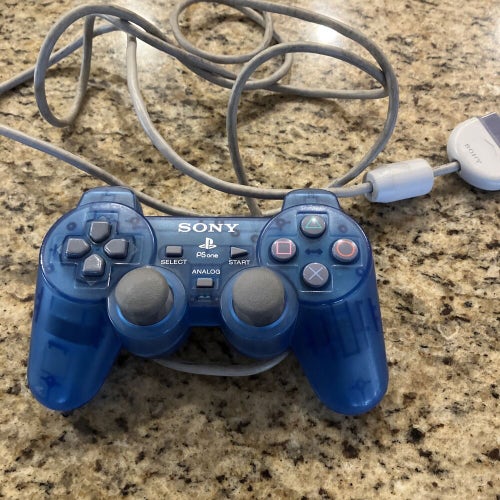 Sony PlayStation 1 - PS1 - PS one OEM Transparent Blue Controller SCPH-110