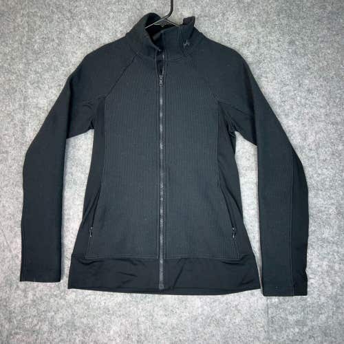 Under Armour Womens Jacket Small Black Full Zip Activewear Outdoor Coldgear Run