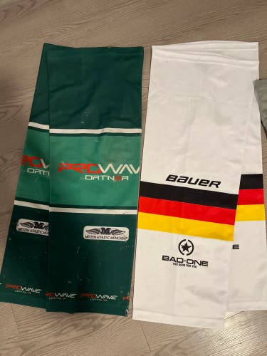Green And White Used XL  Skate Socks Pair