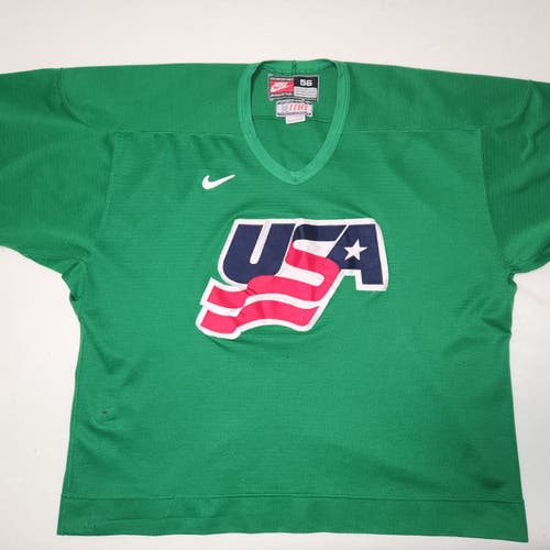 NIKE IIHF TEAM USA PRACTICE JERSEY SIZE 56 GREEN MIC