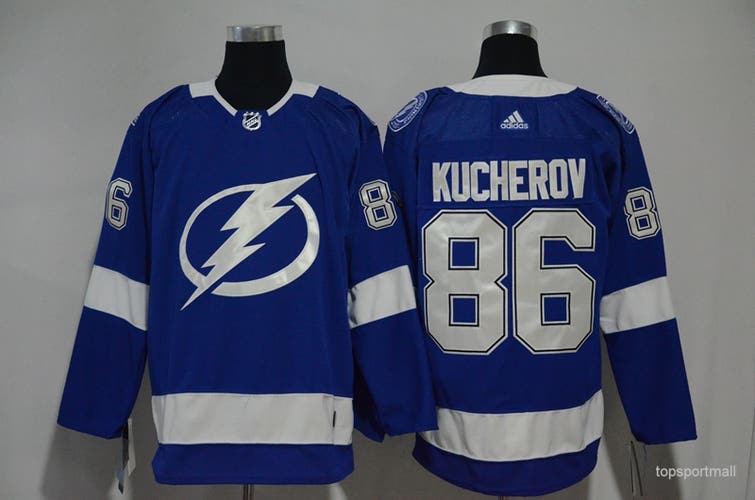 Tampa Bay Lightning 86 Nikita Kucherov Blue Ice Hockey Jerseys - size 54