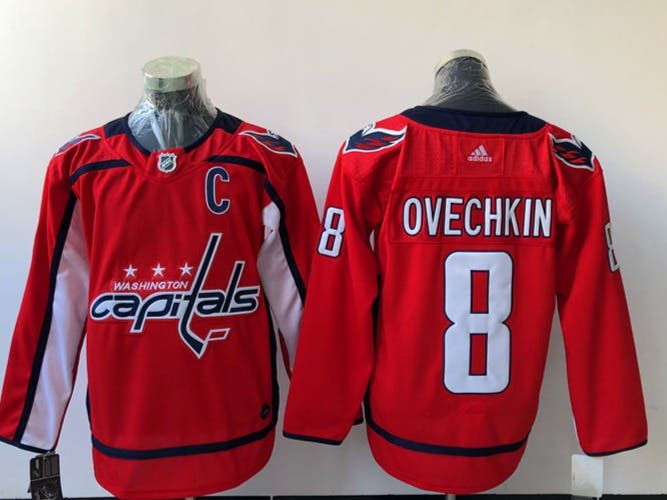 Washington Capitals 8 Alex Ovechkin Red Ice Hockey Jersey Size 56